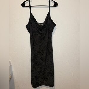 KNIT MIDI DRESS with white Rose pattern size Large y2k